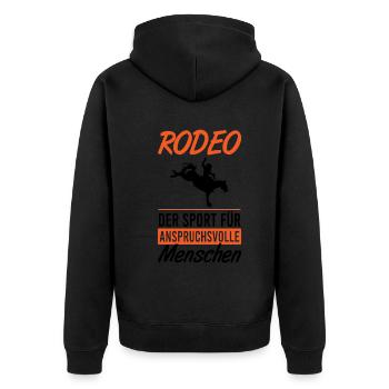 Rodéo – sport de haut niveau - Veste à capuche bio Premium Unisexe - noir - Dos - Nico (187cm)