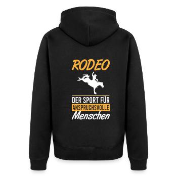 Rodéo – sport de haut niveau - Veste à capuche bio Premium Unisexe - noir - Dos - Nico (187cm)