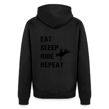 Rodeo day and night - Unisex Premium Organic Zip Hoodie - black - Back - Nico (187cm)