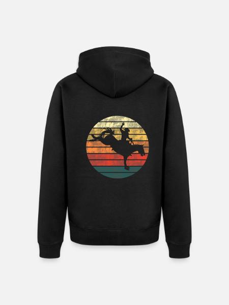 Rodeo-Abendglanz Silhouette - Unisex Premium Bio Zip Hoodie - Schwarz