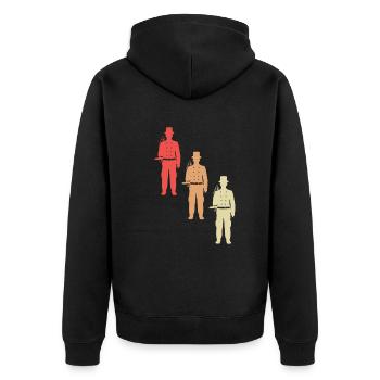 Bunte Welt der Schornsteinfeger - Unisex Premium Bio Zip Hoodie - Schwarz - Hinten - Nico (187cm)