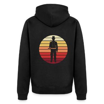 Sunset with a guarantee of happiness - Unisex Premium Organic Zip Hoodie - black - Back - Nico (187cm)