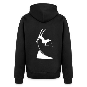 Sky Freestyle – The Art of Flying - Unisex Premium Organic Zip Hoodie - black - Back - Nico (187cm)