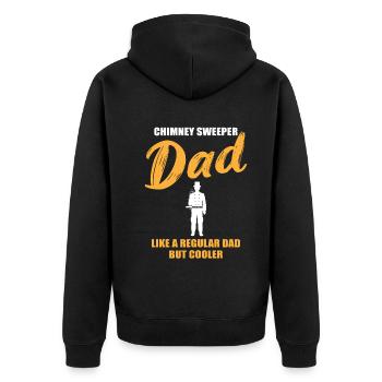 Chimney Sweeper Dad – Cooler than Cool - Unisex Premium Bio Zip Hoodie - Schwarz - Hinten - Nico (187cm)