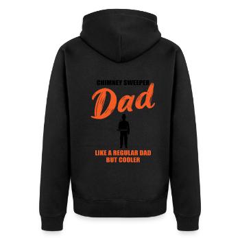 Chimney Sweeper Dad – Cooler than Cool - Unisex Premium Bio Zip Hoodie - Schwarz - Hinten - Nico (187cm)