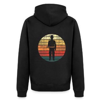 Sunset with a guarantee of happiness - Unisex Premium Organic Zip Hoodie - black - Back - Nico (187cm)