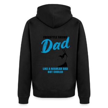 Freestyle-Papa - Unisex Premium Bio Zip Hoodie - Schwarz - Hinten - Nico (187cm)