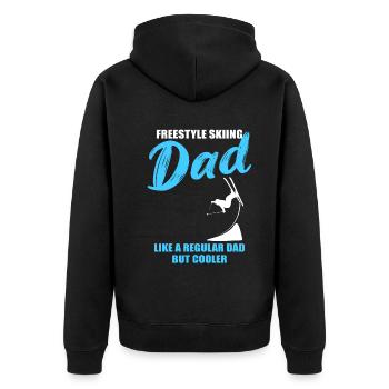 Freestyle-Papa - Unisex Premium Bio Zip Hoodie - Schwarz - Hinten - Nico (187cm)