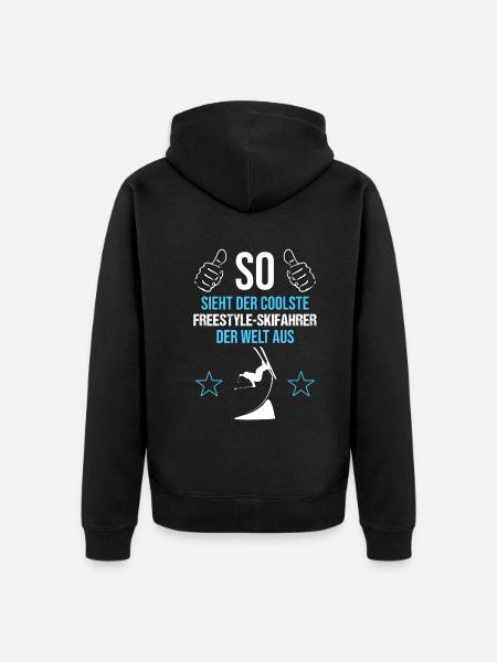 Coolest Freestyle Ski Pro - Unisex Premium Organic Zip Hoodie - black