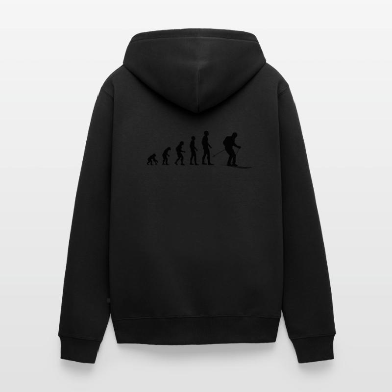 Evolution Skier Gift Unisex Premium Organic Zip Hoodie