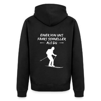 Cadeau pour les skieurs de vitesse - Veste à capuche bio Premium Unisexe - noir - Dos - Nico (187cm)