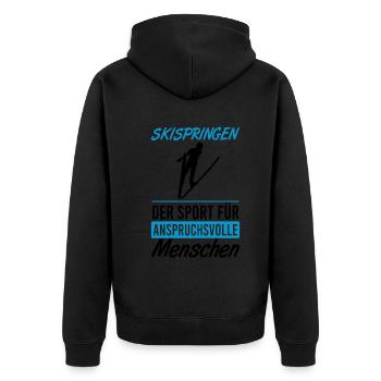 Leap for connoisseurs - Unisex Premium Organic Zip Hoodie - black - Back - Nico (187cm)