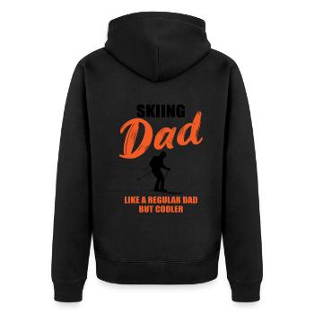 Geschenk für den coolen Ski-Dad - Unisex Premium Bio Zip Hoodie - Schwarz - Hinten - Nico (187cm)