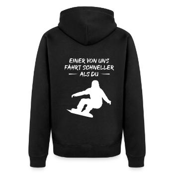 Fast Boarder - Gift - Unisex Premium Organic Zip Hoodie - black - Back - Nico (187cm)