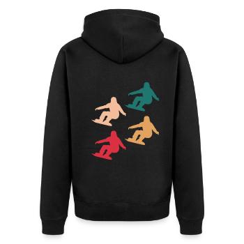 Colourful mix of slopes - gift - Unisex Premium Organic Zip Hoodie - black - Back - Nico (187cm)