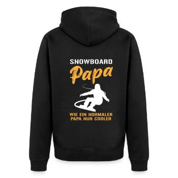 Snowboard Dad – Extra Cool - Unisex Premium Organic Zip Hoodie - black - Back - Nico (187cm)