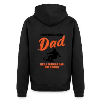 Snowboard Dad – Extra Cool - Unisex Premium Organic Zip Hoodie - black - Back - Nico (187cm)
