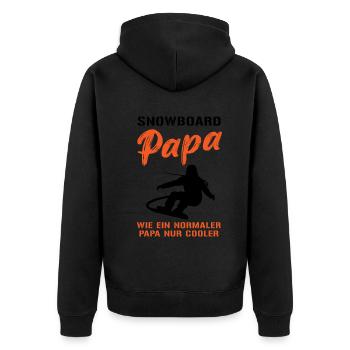 Snowboard Dad – Extra Cool - Unisex Premium Organic Zip Hoodie - black - Back - Nico (187cm)