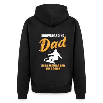 Snowboard Dad – Extra Cool - Unisex Premium Organic Zip Hoodie - black - Back - Nico (187cm)