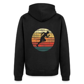 Sprinter Run Passion - Unisex Premium Organic Zip Hoodie - black - Back - Nico (187cm)