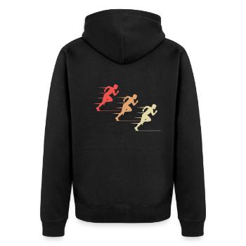 Colorful Sprinter Action Gift - Unisex Premium Organic Zip Hoodie - black - Back - Nico (187cm)