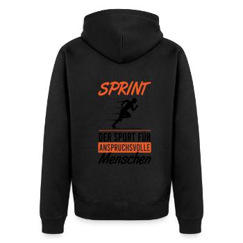 Sprinter Elite Endurance Sport - Unisex Premium Organic Zip Hoodie - black - Back - Nico (187cm)