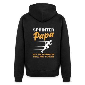 Cool Sprinter Papa Fast Lane - Veste à capuche bio Premium Unisexe - noir - Dos - Nico (187cm)