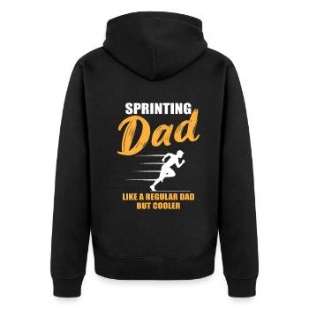 Cool Sprinter Papa Fast Lane - Veste à capuche bio Premium Unisexe - noir - Dos - Nico (187cm)