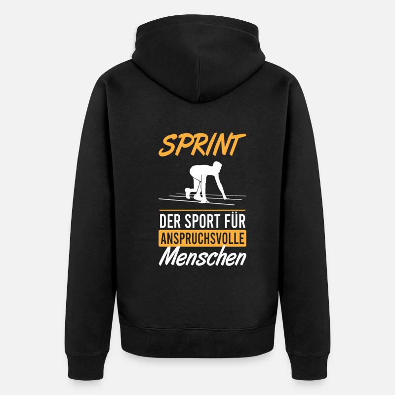 Elite Sprinter Leistungsstark - Unisex Premium Bio Zip Hoodie - Schwarz