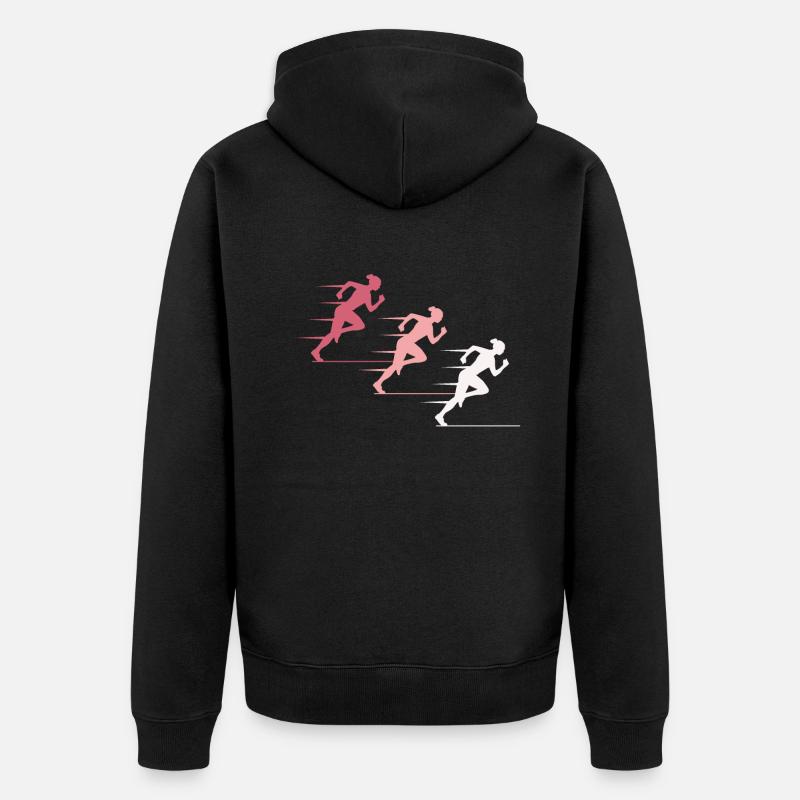 Bunte Sprinterinnen Elite - Unisex Premium Bio Zip Hoodie - Schwarz