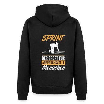 Design de sprint sophistiqué – pour le coureur - Veste à capuche bio Premium Unisexe - noir - Dos - Nico (187cm)
