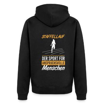Elite Run - Le sport exigeant - Veste à capuche bio Premium Unisexe - noir - Dos - Nico (187cm)