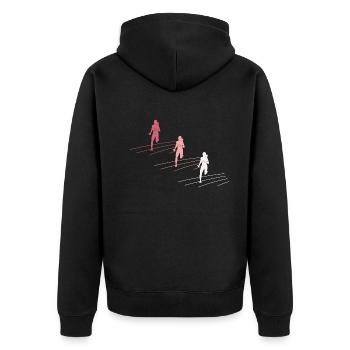 Bunte Staffelläufer Team Dynamik Geschenk - Unisex Premium Bio Zip Hoodie - Schwarz - Hinten - Nico (187cm)