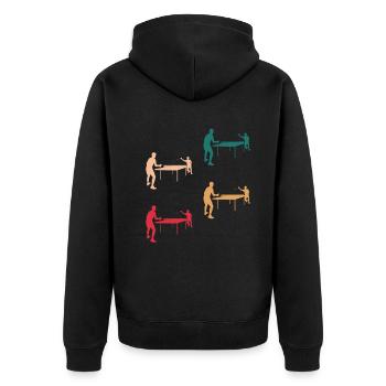 Conception colorée de match de tennis de table - Veste à capuche bio Premium Unisexe - noir - Dos - Nico (187cm)