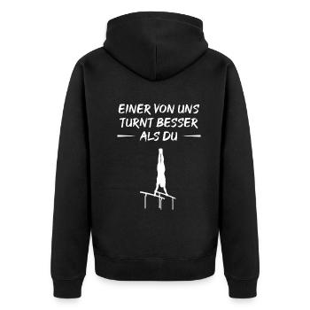 Turner Domination - Gift - Unisex Premium Organic Zip Hoodie - black - Back - Nico (187cm)