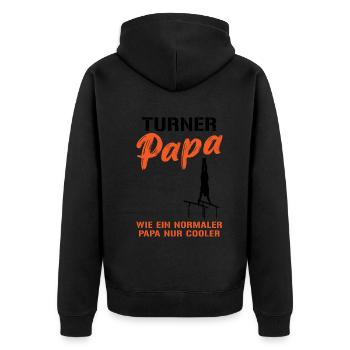Turner Papa – Combinaison de la coolitude sportive - Veste à capuche bio Premium Unisexe - noir - Dos - Nico (187cm)