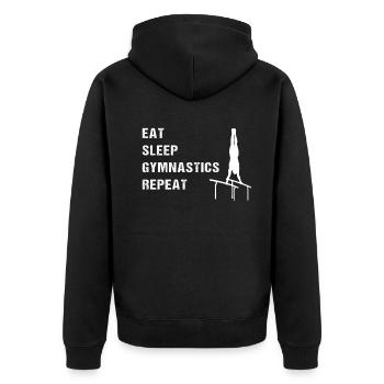 Manger Sommeil Gymnastique Répéter - Veste à capuche bio Premium Unisexe - noir - Dos - Nico (187cm)