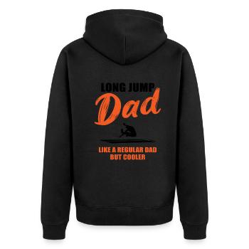 Coolster Weitsprung Papa Ever Geschenk - Unisex Premium Bio Zip Hoodie - Schwarz - Hinten - Nico (187cm)