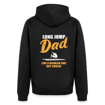 Coolster Weitsprung Papa Ever Geschenk - Unisex Premium Bio Zip Hoodie - Schwarz - Hinten - Nico (187cm)