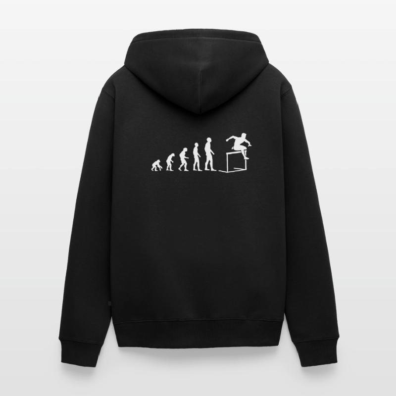 Evolution Hindernislauf Sport Evolutionär Unisex Premium Bio Zip Hoodie