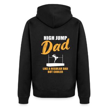 High Jump Dad – More Than Just Dad - Unisex Premium Organic Zip Hoodie - black - Back - Nico (187cm)