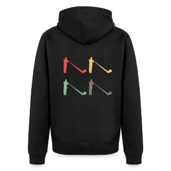 Cadeau coloré de cor des Alpes - variété sonore - Veste à capuche bio Premium Unisexe - noir - Dos - Nico (187cm)