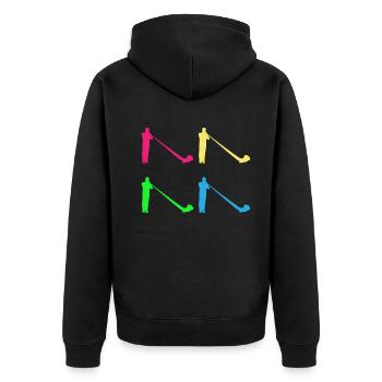 Cadeau coloré de cor des Alpes - variété sonore - Veste à capuche bio Premium Unisexe - noir - Dos - Nico (187cm)