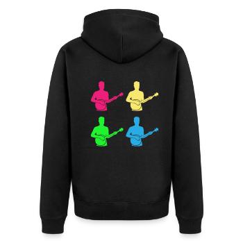 Buntes Banjo - Geschenk für Musikfans - Unisex Premium Bio Zip Hoodie - Schwarz - Hinten - Nico (187cm)
