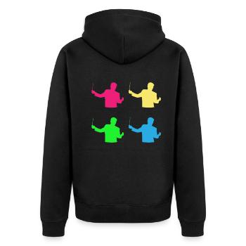 Chefs d’orchestre colorés - cadeau musical - Veste à capuche bio Premium Unisexe - noir - Dos - Nico (187cm)