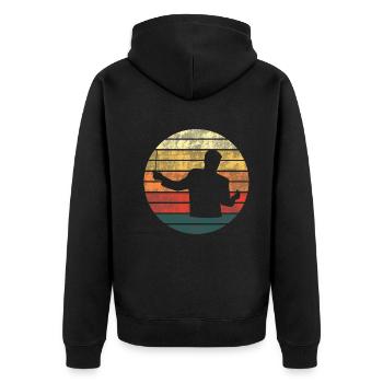 Conductor in the Sunset - Melodic Gift - Unisex Premium Organic Zip Hoodie - black - Back - Nico (187cm)