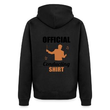 Official Conducting Shirt - Gift for Maestros - Unisex Premium Organic Zip Hoodie - black - Back - Nico (187cm)