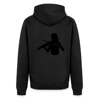 Geigerin Melodie Virtuosin Klassik Liebe - Unisex Premium Bio Zip Hoodie - Schwarz - Hinten - Nico (187cm)