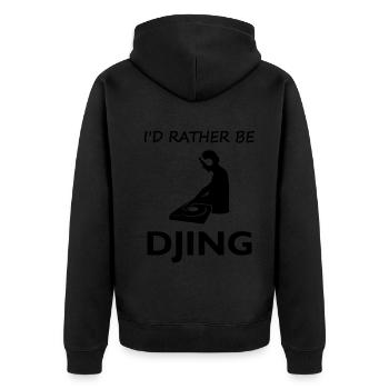 I'd rather DJ than anything else as a gift - Unisex Premium Organic Zip Hoodie - black - Back - Nico (187cm)