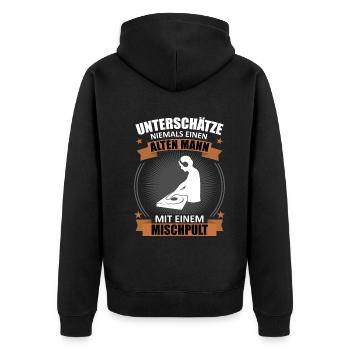 Alt DJ with Mixer Legend Shirt - Gift - Unisex Premium Organic Zip Hoodie - black - Back - Nico (187cm)